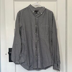 Banana Republic Black and White Gingham Dress Shirt